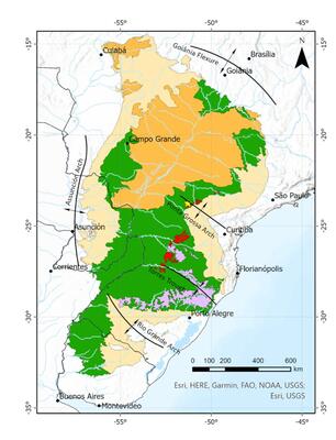 Mapa geolgico do lado sul-americano do Paran-Etendeka